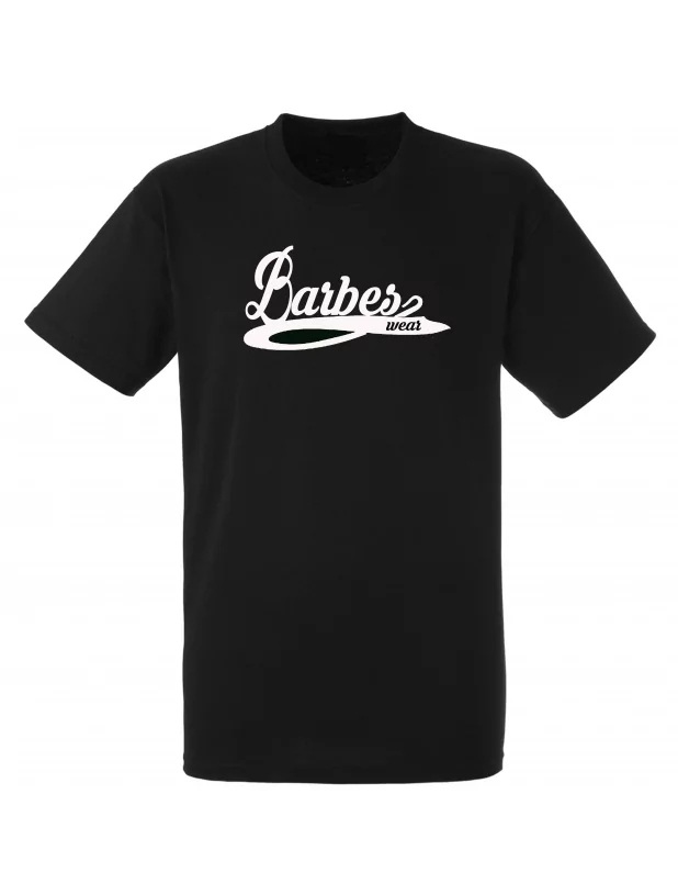 tee shirt "Barbès wear " noir logo blanc de barbes wear sur Scredboutique.com