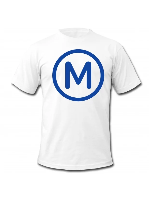 tee shirt "Metro " blanc logo bleu de barbes wear sur Scredboutique.com