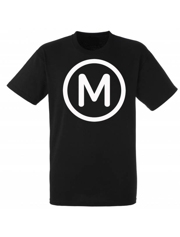 tee shirt "Metro " noir logo blanc 