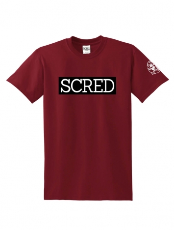 Tee Shirt "Scred Typo" Burgundy logo noir