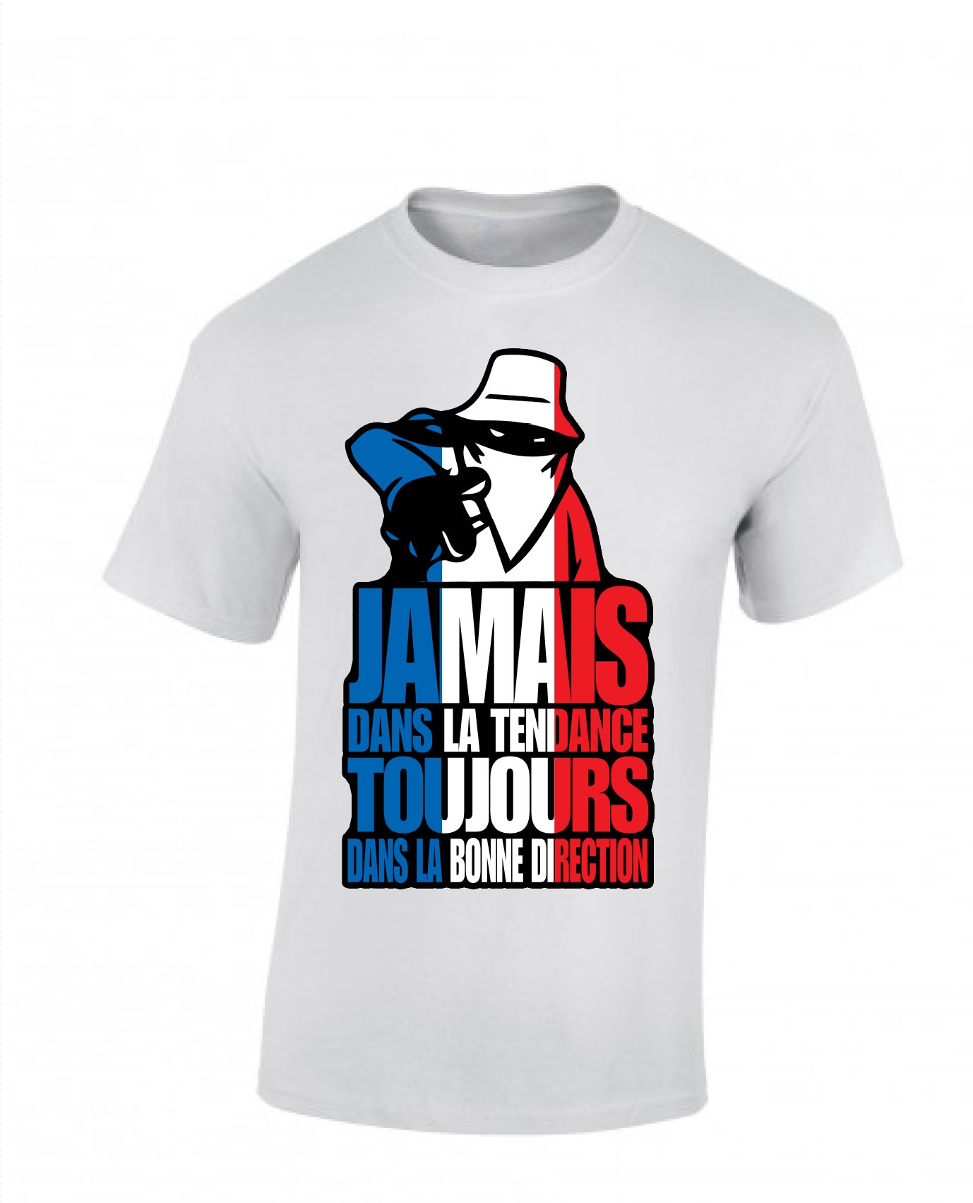 tee-shirt "jamais dans la tendance" France de scred connexion sur Scredboutique.com