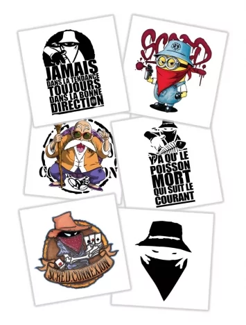 Pack 100 Stickers Scred Connexion