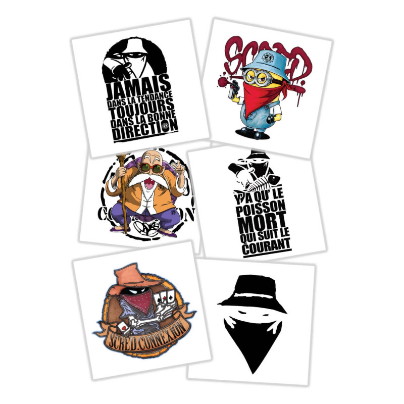 Pack 50 Stickers Scred Connexion