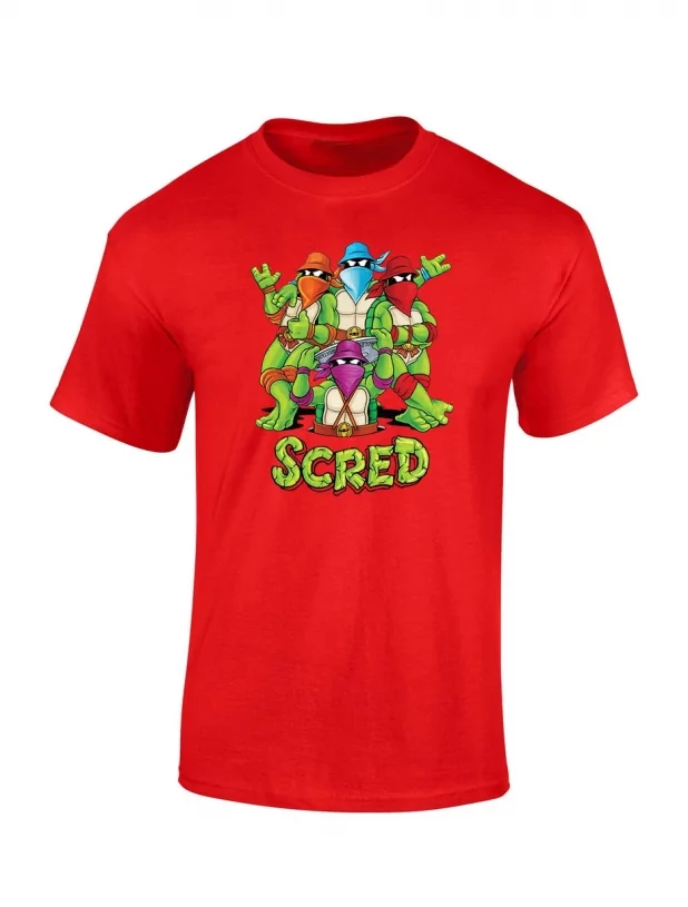T shirt enfant Scred Turtles Rouge de scred connexion sur Scredboutique.com