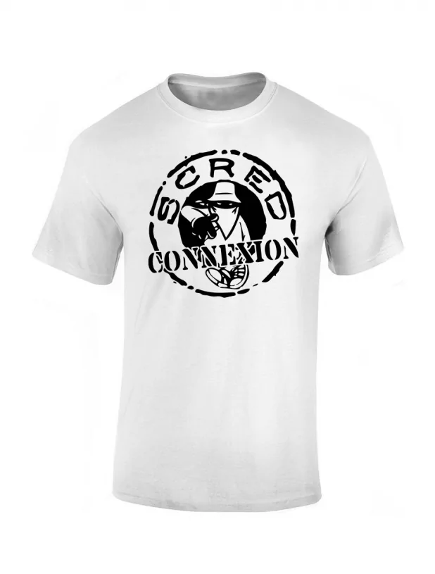 Tee-shirt enfant "classico" blanc logo noir de scred connexion sur Scredboutique.com