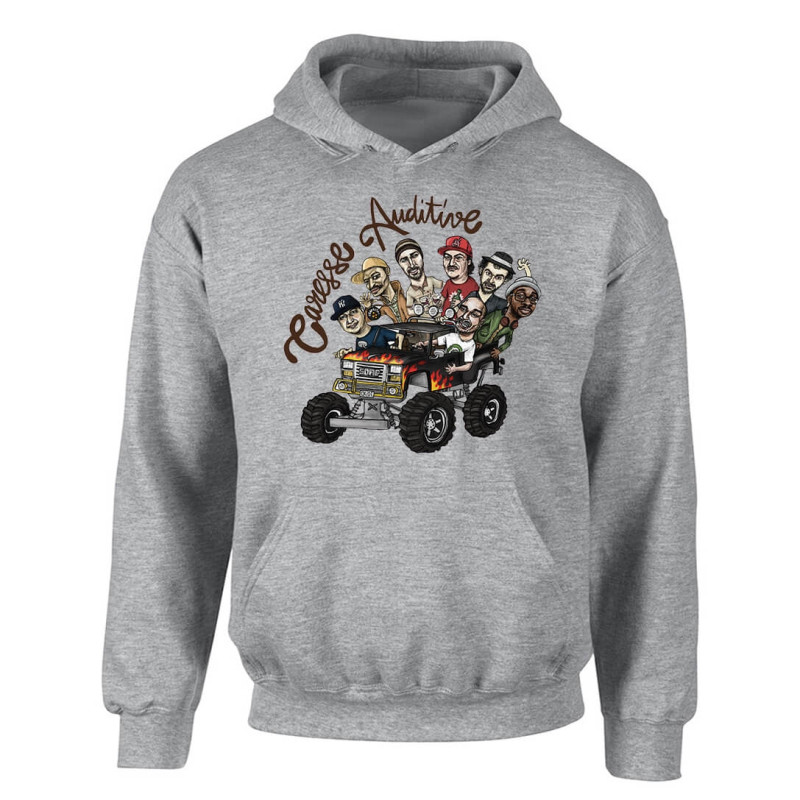 sweat capuche "Yoshi Caresse Auditive" Gris