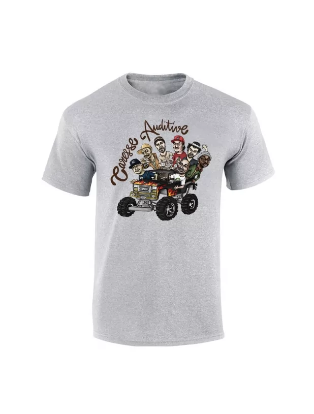 tee-shirt "Yoshi Caresse Auditive" gris de yoshi sur Scredboutique.com