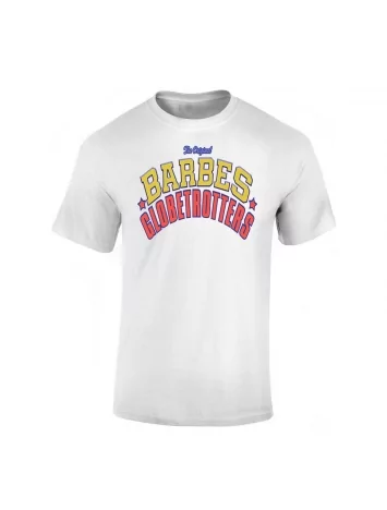 tee-shirt &quot;Barbes Globetrotters&quot; Blanc