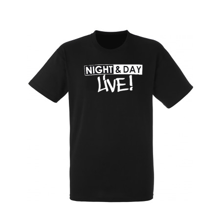 tee-shirt "night & day live" noir logo blanc