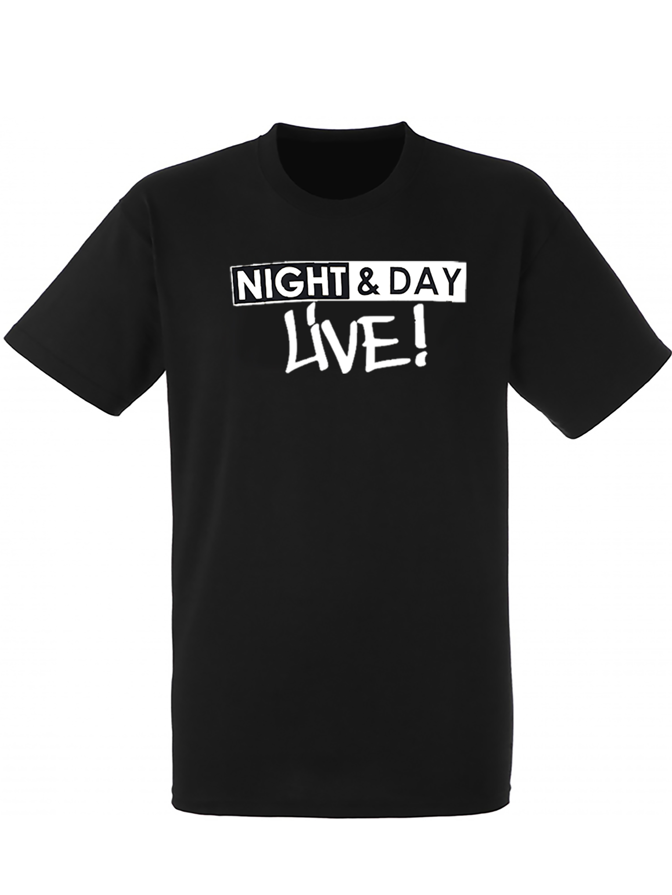 tee-shirt "night & day live" noir logo blanc de night & day sur Scredboutique.com