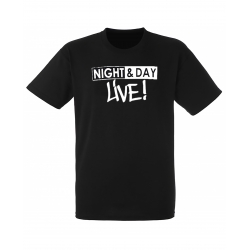 tee-shirt "night & day live" noir logo blanc de night & day sur Scredboutique.com