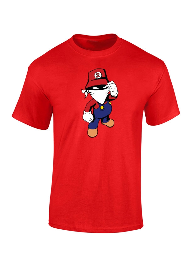 T Shirt Rouge enfant Mario de scred connexion sur Scredboutique.com