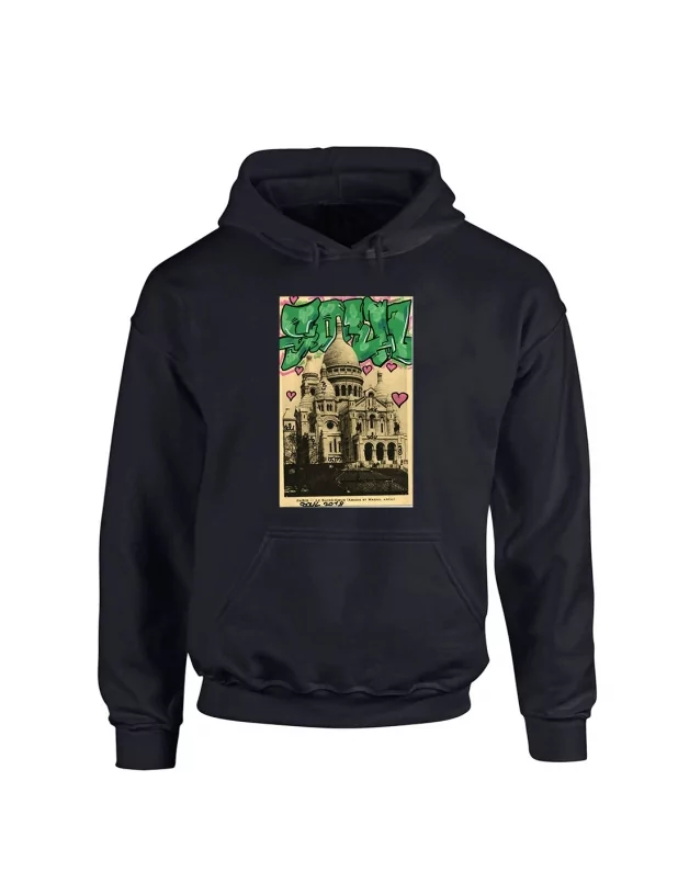 Sweat Noir Soul Sacre Coeur de soul sur Scredboutique.com