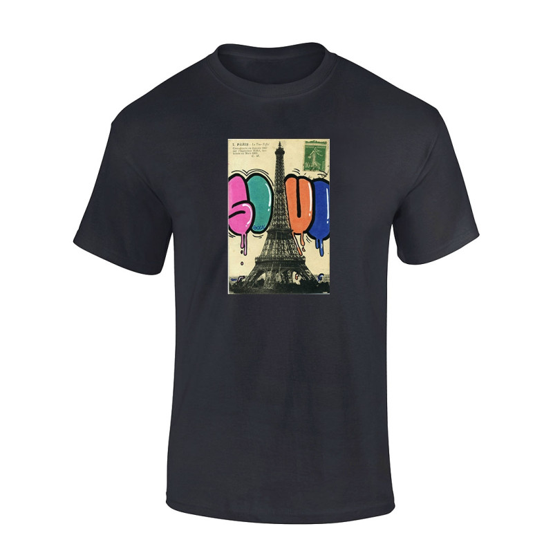 TShirt Noir Soul Tour eiffel