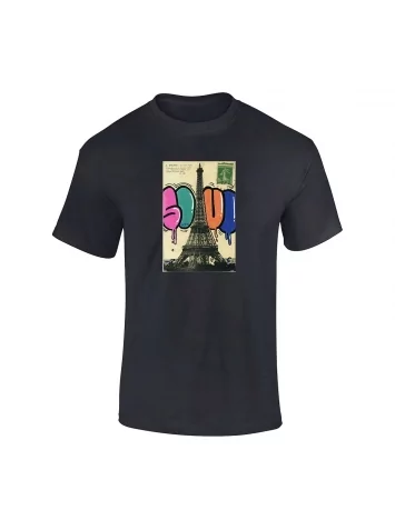 TShirt Noir Soul Tour eiffel
