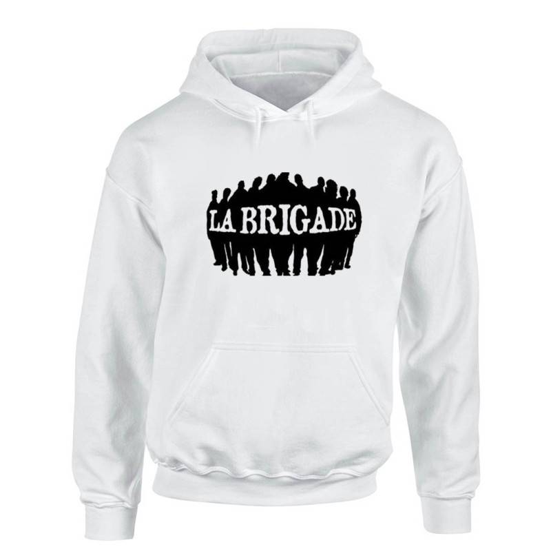 Sweat capuche Blanc La Brigade