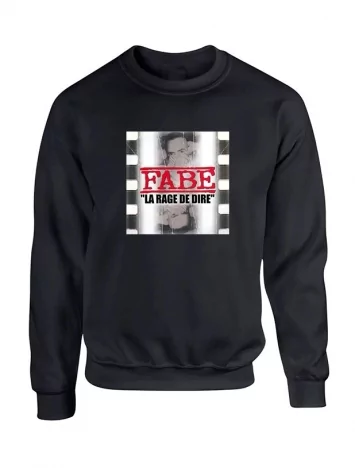 Sweat col rond Noir Fabe La Rage 