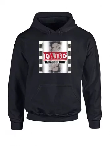 Sweat Noir Capuche Fabe La Rage 