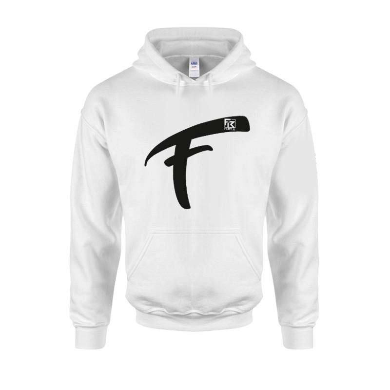 Sweat Capuche Fhat.R blanc logo F