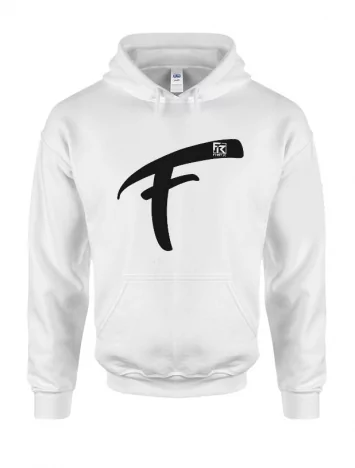 Sweat Capuche Fhat.R blanc logo F
