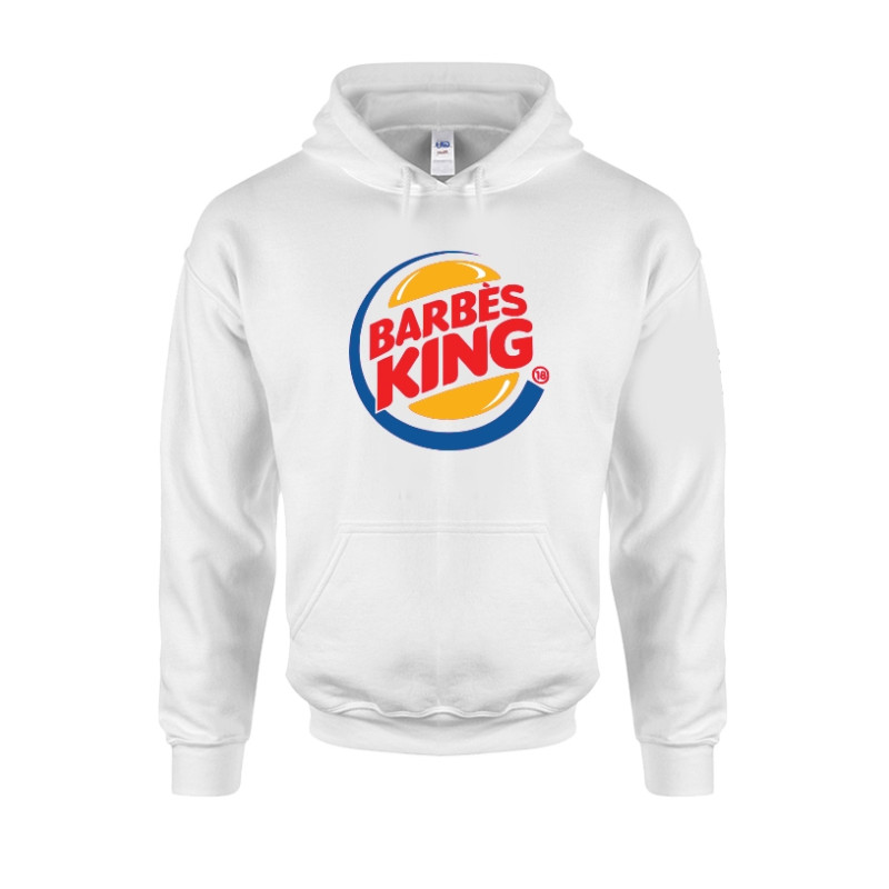 Sweat Capuche Blanc Barbes King