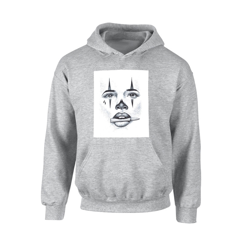 Sweat Capuche Versil Visage gris