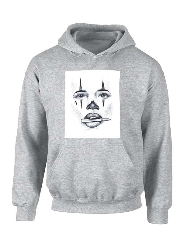 Sweat Capuche Versil Visage gris