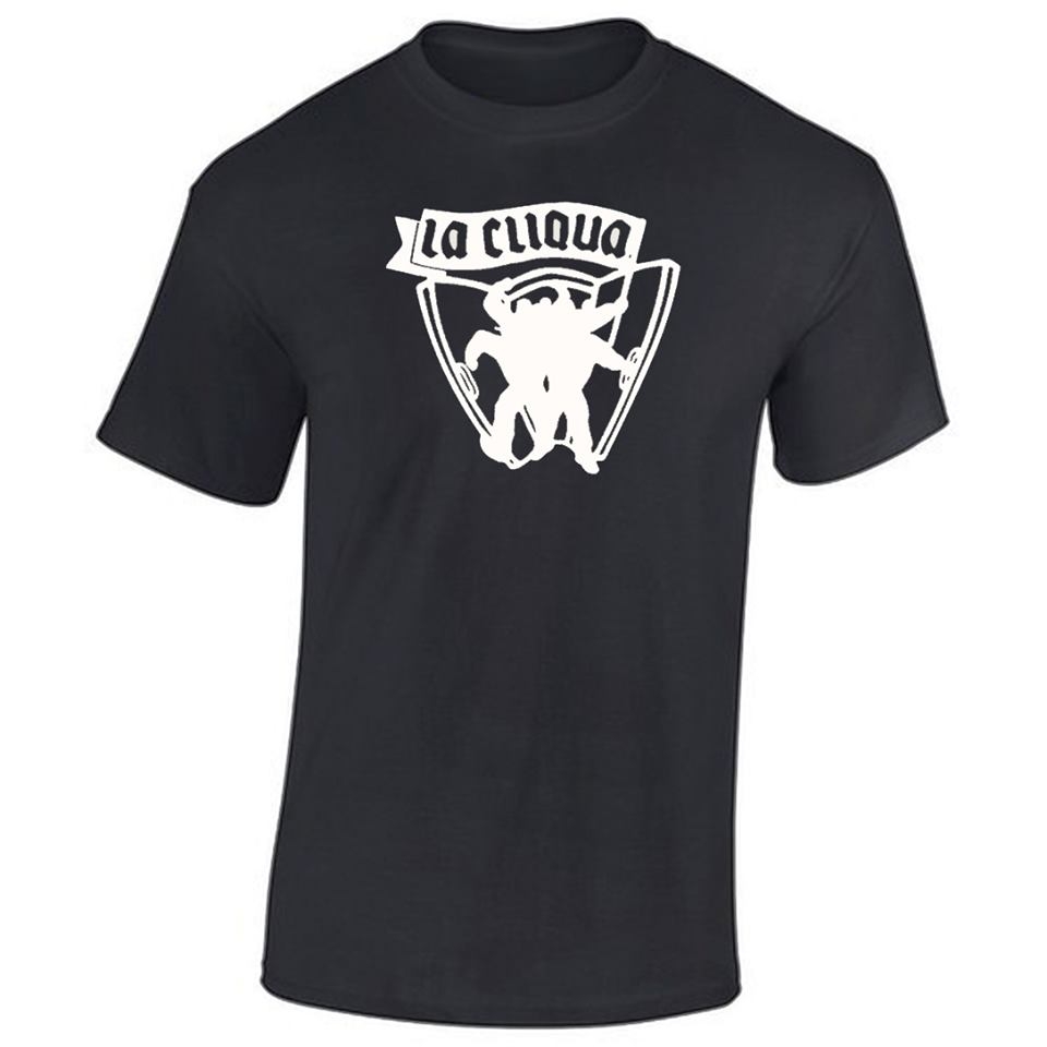 T-Shirt la cliqua "kick the doors" noir logo blanc de la cliqua sur Scredboutique.com