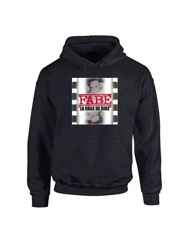 Sweat Noir Capuche Fabe La Rage de fabe sur Scredboutique.com