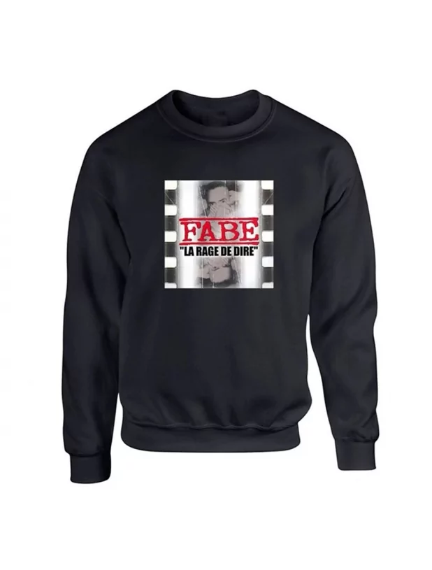 Sweat col rond Noir Fabe La Rage de fabe sur Scredboutique.com