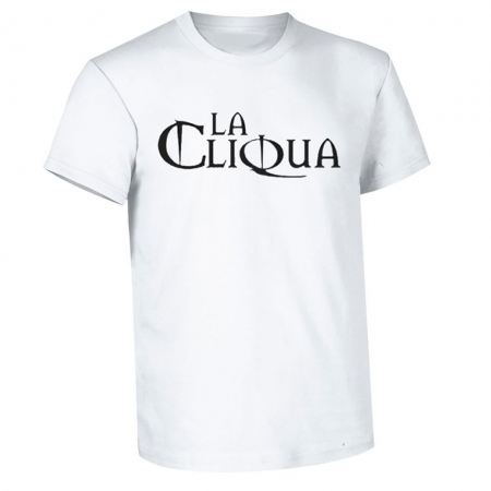 tee-shirt "La cliqua" blanc logo noir