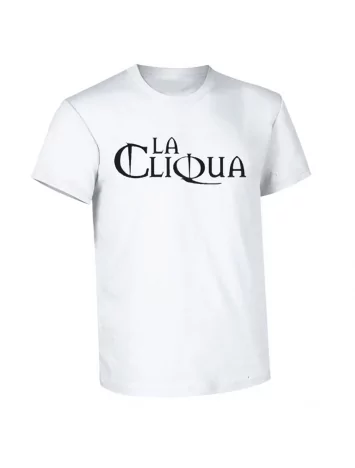 tee-shirt "La cliqua" blanc logo noir 