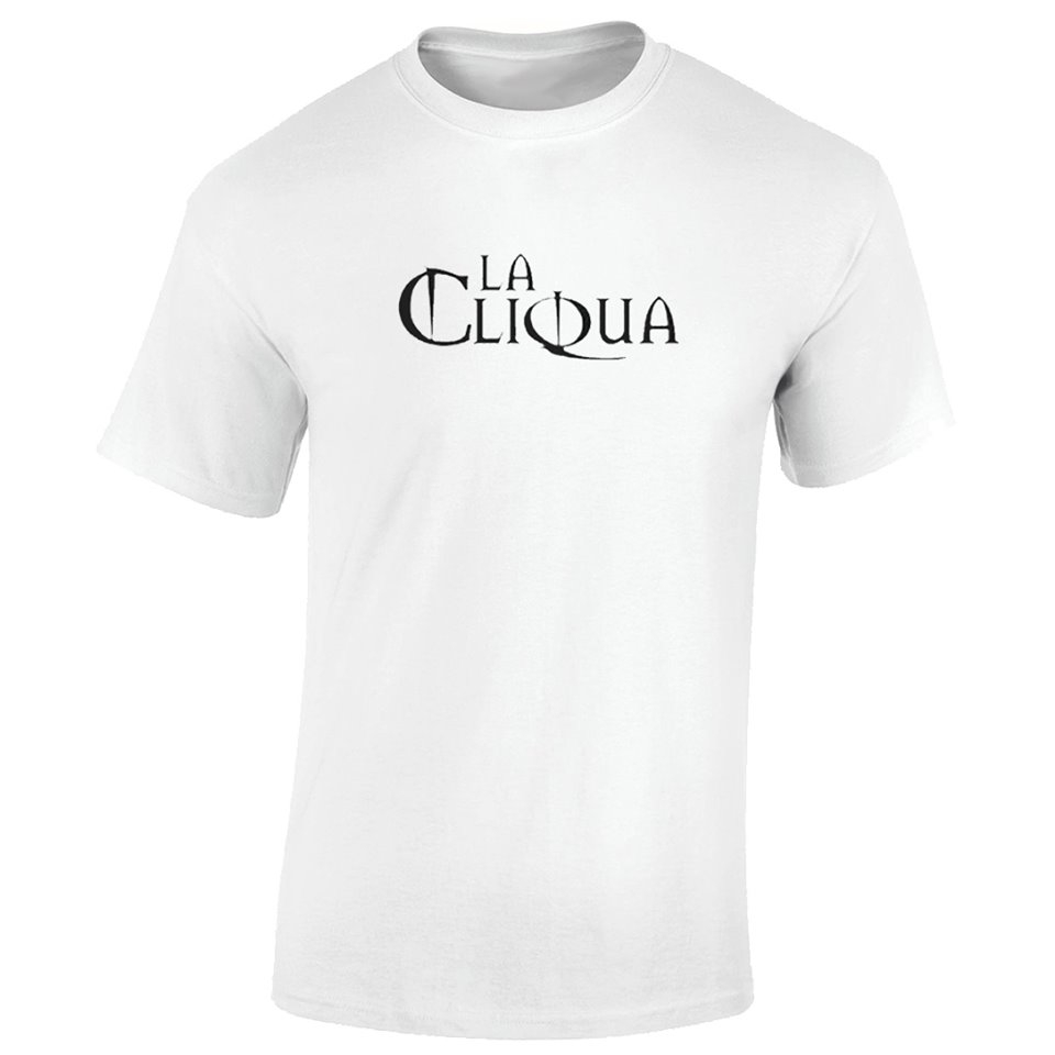 tee-shirt "La cliqua" blanc logo noir de la cliqua sur Scredboutique.com