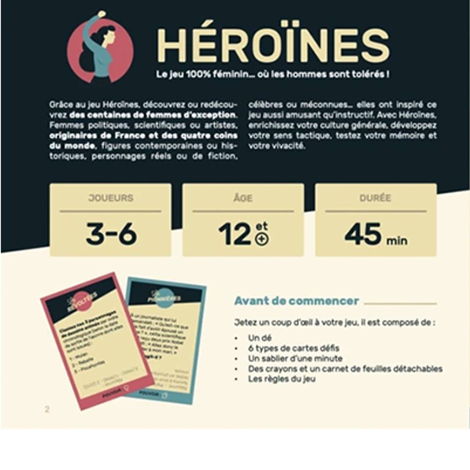 boite de jeu "HEROINE" de sur Scredboutique.com