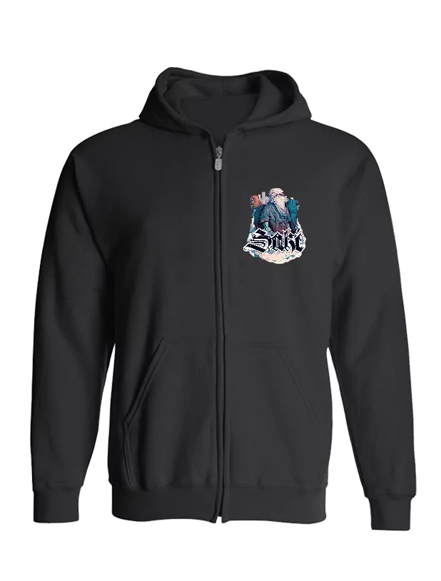 Sweat Zip Sake 1 Noir de saké sur Scredboutique.com