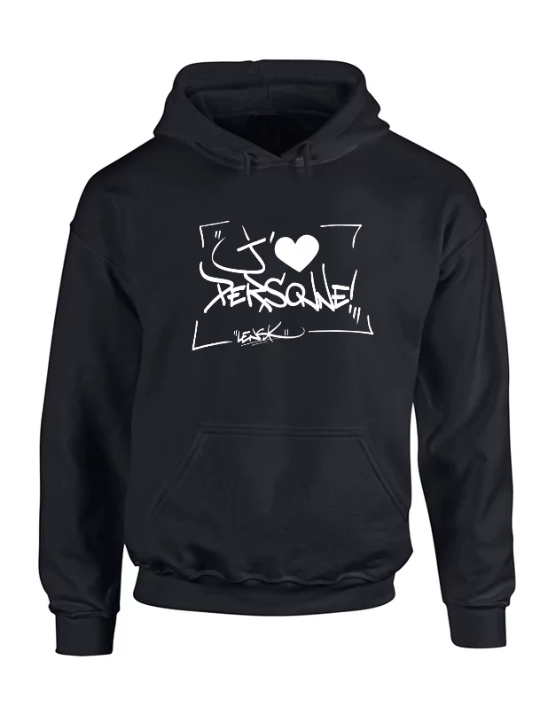 Sweat Capuche J'aime personne de lensk sur Scredboutique.com