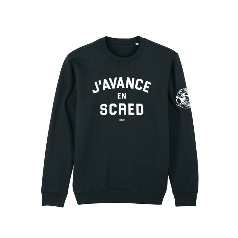 Sweat Noir J'avance en Scred