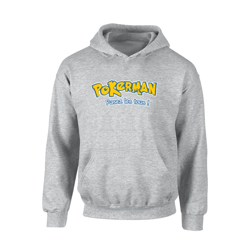 Sweat Capuche Gris Pokerman