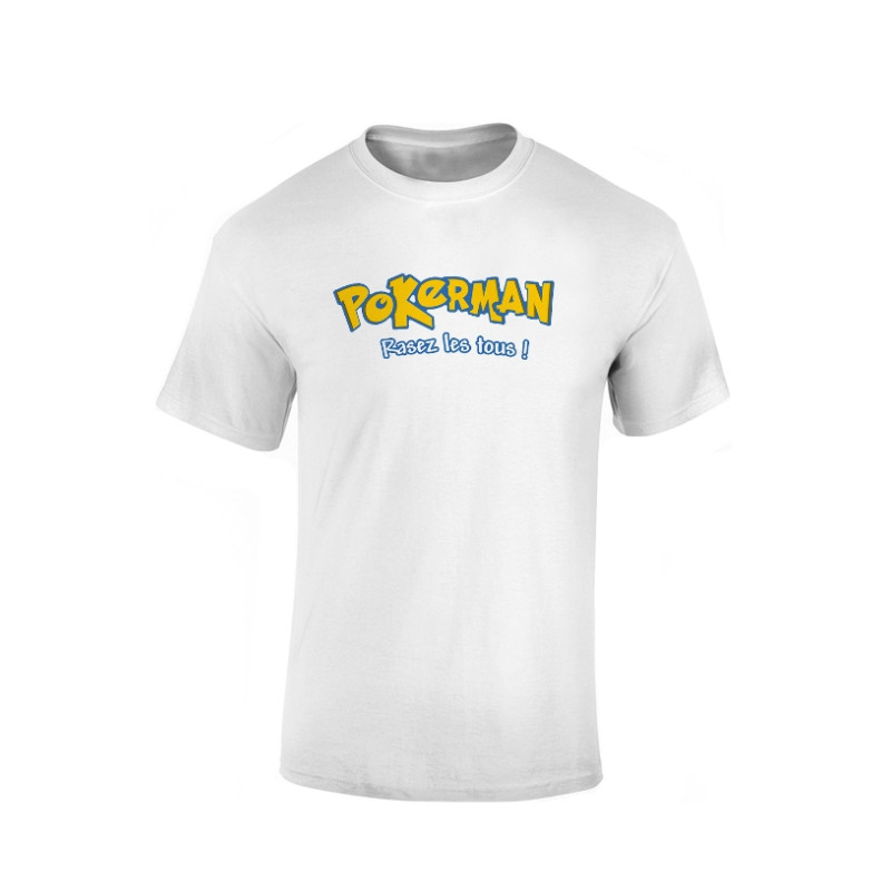 Tshirt Blanc PokerMan