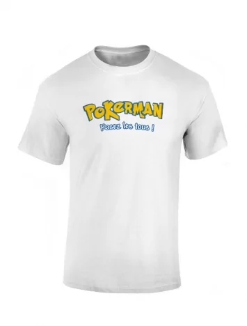 Tshirt Blanc PokerMan