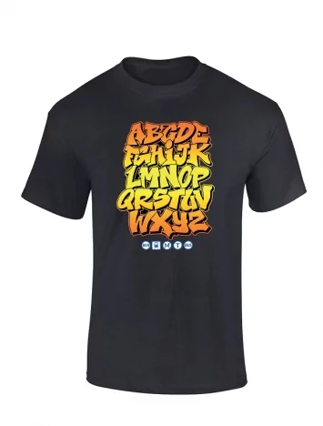 amadeus Tshirt Alphabet Graff noir