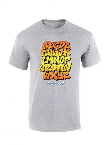 amadeus Tshirt Alphabet Graff Gris