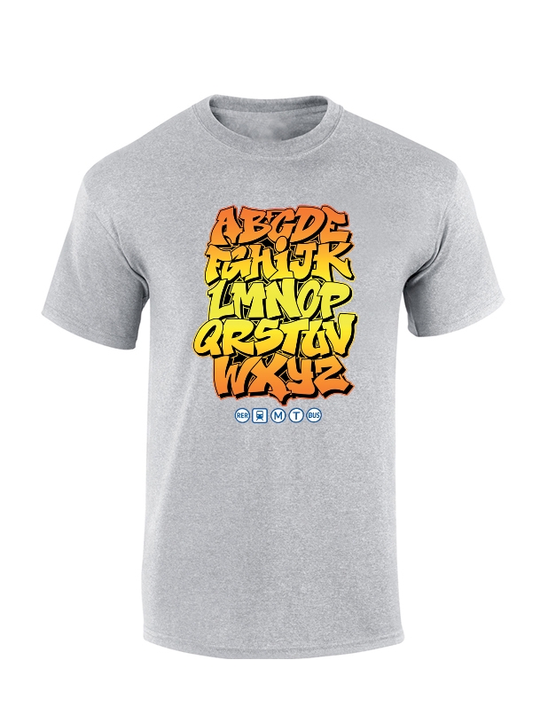 Tshirt Alphabet Graff Gris