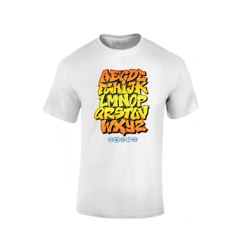 Tshirt Alphabet Graff Blanc