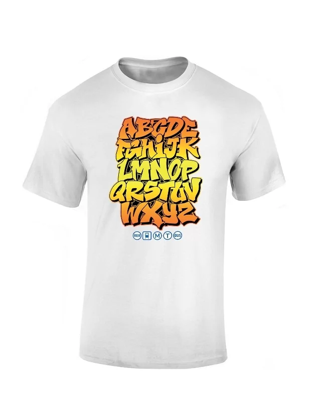Tshirt Alphabet Graff Blanc de amadeus sur Scredboutique.com