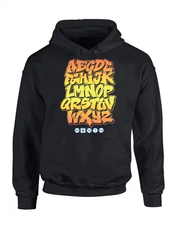 amadeus Sweat Capuche Alphabet Graff noir