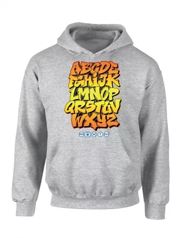 amadeus Sweat Capuche Alphabet Graff gris