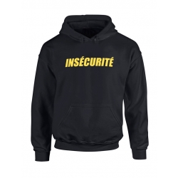 Sweat Capuche Insecurite noir de amadeus sur Scredboutique.com