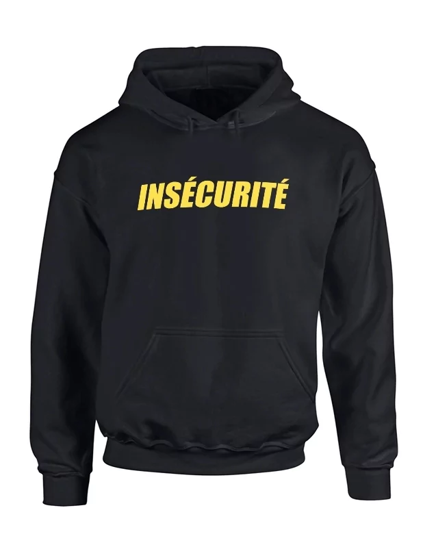 Sweat Capuche Insecurite noir de amadeus sur Scredboutique.com
