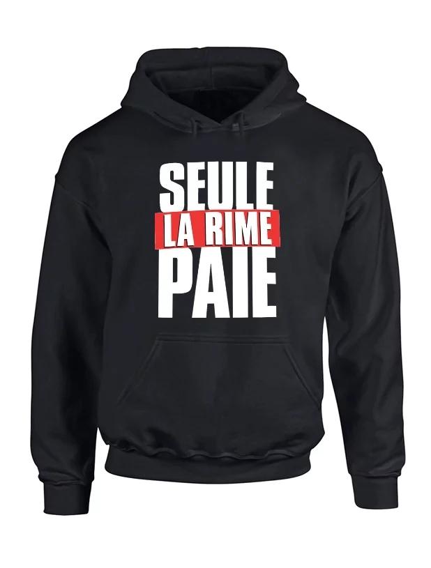Sweat Capuche Seule la rime noir de amadeus sur Scredboutique.com
